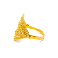 Impressive Artistic Dual Flower 22K Gold Ring 