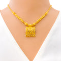 Refined Rectangular 22k Gold Necklace Set 