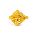 Extravagant Stately Striped 22K Gold Ring 