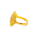 Majestic Crescent Adorned 22K Gold Ring 