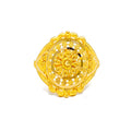 Decorative Dressy Floral 22K Gold Ring 