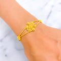 Stunning Beaded Flower 22k Gold Bracelet 