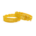 Palatial Floral Netted 22k Gold Screw Bangle Pair 