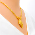 Classy Diamond-Shaped 22k Gold Necklace Set 