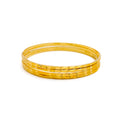 Engraved Evergreen 22k Gold Bangles 