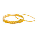 Engraved Evergreen 22k Gold Bangles 