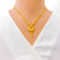 Beaded Flower Inspired 22k Gold Necklace Set 