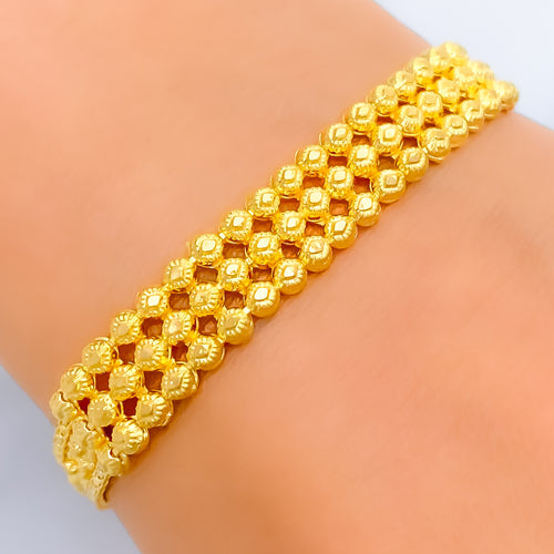 Magnificent Triple Line 22k Gold Bracelet 