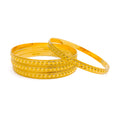 Brilliant Lustrous 22k Gold Dotted Bangles 