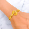Decorative Diamond-Shaped 22k Gold Bracelet 