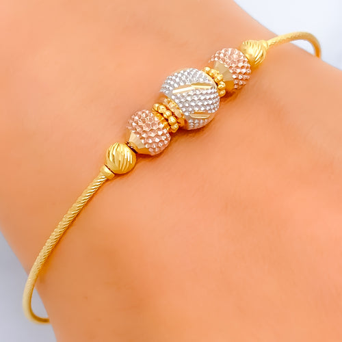 Radiant Multi-Colored 22k Gold Bangle Bracelet