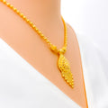 Decorative Dangling Drop 22k Gold Necklace Set 
