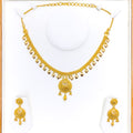 Traditional Reflective Heart 22k Gold Necklace Set
