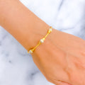 Contemporary Star Adorned 22k Gold Bangle Bracelet 