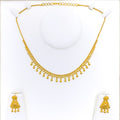 Dainty Dangling Tasseled 22k Gold Necklace Set