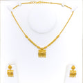 Refined Rectangular 22k Gold Necklace Set