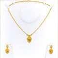 Classy Diamond-Shaped 22k Gold Necklace Set