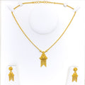 Distinct Dangling Fanned 22k Gold Necklace Set
