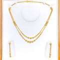 Glossy Shimmering 22k Gold Two Lara Necklace Set