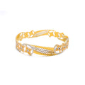 Exquisite Charming 22k Gold Floral Bangle 