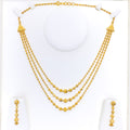 Shimmering Dual Textured 22k Gold Three Lara Necklace Set