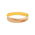 Stylish Brilliant Striped 22k Rose Gold Bangle 