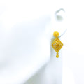 Intricate Diamond-Shaped 22k Gold Earrings 