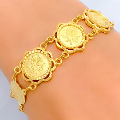 Royal Majestic 22k Gold Coin Bracelet 