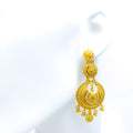 Sophisticated Three Tiered 22k Gold Earrings 