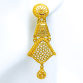 Graceful Paisley Netted 22k Gold Earrings 