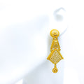 Graceful Paisley Netted 22k Gold Earrings 