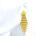 Dangling Diamond-Shaped 22k Gold Earrings 