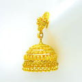 Stylish Grandiose 22k Gold Netted Jhumki Earrings 