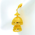 Glam Triple Chandelier 22k Gold Jhumki Earrings