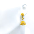 Classic Radiant 22k Gold Floral Jhumki Earrings 