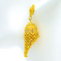 Unique Tapering Netted Chandelier 22k Gold Earrings 