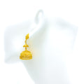 Decorative Striped 22k Gold Signature Jhumki Earrings