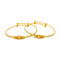 Graceful Delicate 22k Gold Adjustable Baby Bangle Pair 