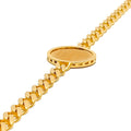 Striped Oval 21k Gold Coin Bracelet