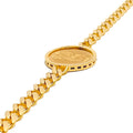 Circular Cuban Link 21k Gold Coin Bracelet