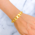 Luscious Dual Finish 22k Gold Bangle Bracelet 
