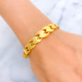 Luscious Dual Finish 22k Gold Bangle Bracelet 