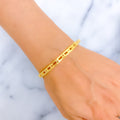 Jazzy Elongated Link 22k Gold Bangle Bracelet 