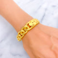 High Finish Asymmetrical 22k Gold Bangle Bracelet 