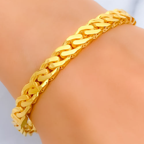 Bold Lavish Linked 22k Gold Bangle Bracelet 