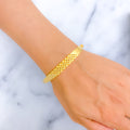 Distinct Checkered Style 22k Gold Bangle Bracelet 