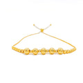Shimmering Modern 21k Gold Bolo Bracelet 