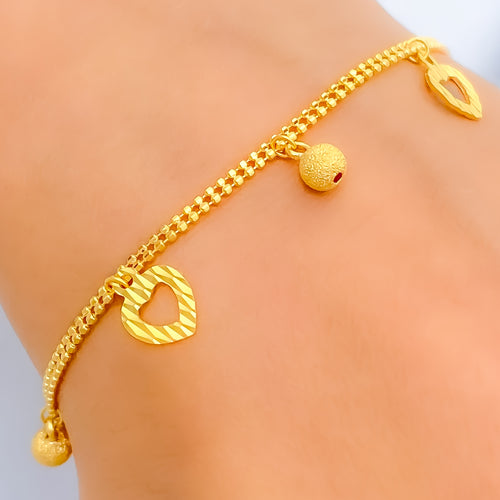 posh-heart-22k-gold-charm-bracelet