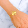 Large Radiant Clover Leaf 21k Gold Bracelet 