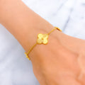 Exquisite Triple Flower 21k Gold Bracelet 